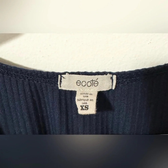 Urban Outfitters Ecote Ribbed V Neck Surplice Romper Navy Size XS - Picture 5 of 5